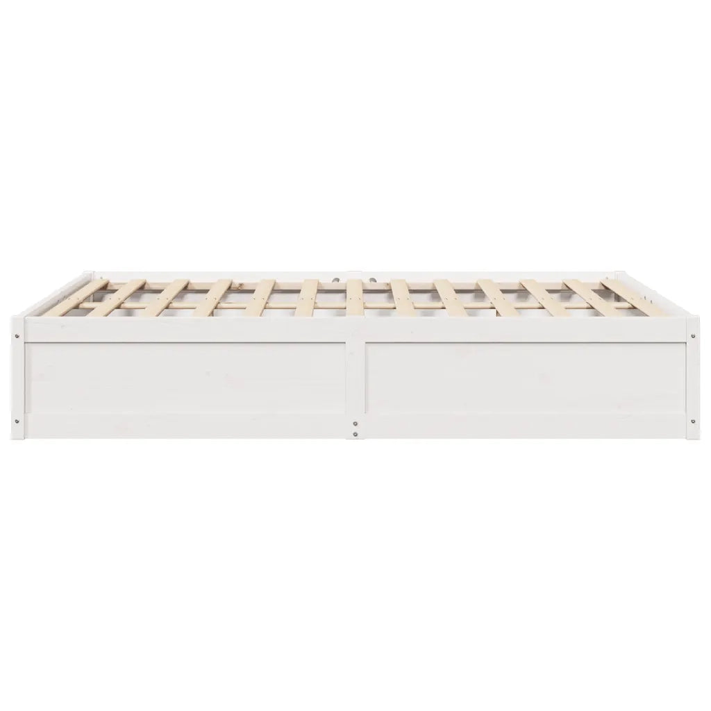 Letto senza Materasso-Struttura Letto Bianco 140x200 cm Legno Massello di Pino 260572