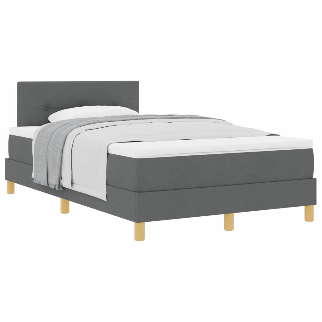 Letto a molle con cuscino Grigio scuro 120 x 200 cm Tessuto 3338910