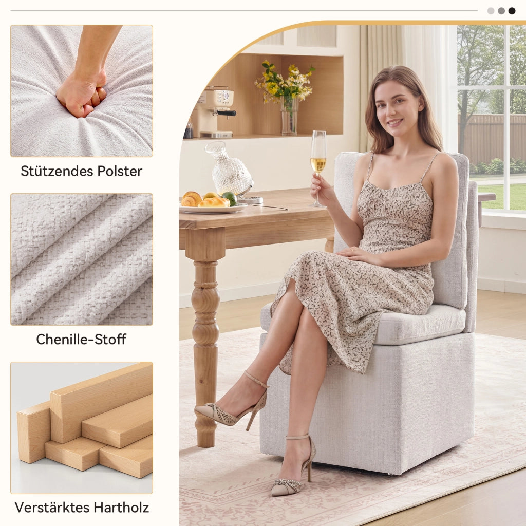 Sgabello Contenitore Imbottito ¨C MINIMAL ¨C Grigio-Beige