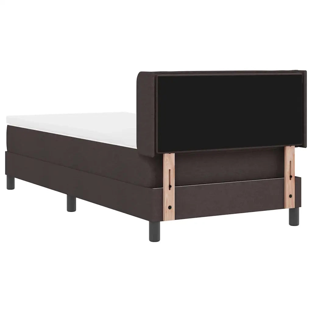 Letto a molle con testiera Marrone Scuro 200 x 80 cm Tessuto 3341009