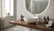 Lavabo d'appoggio d.33 slim in ceramica mod. 04 - Bianco