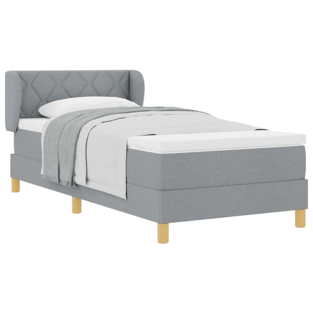 Letto a molle con materasso Grigio chiaro 90 x 200 cm Tessuto 3340255