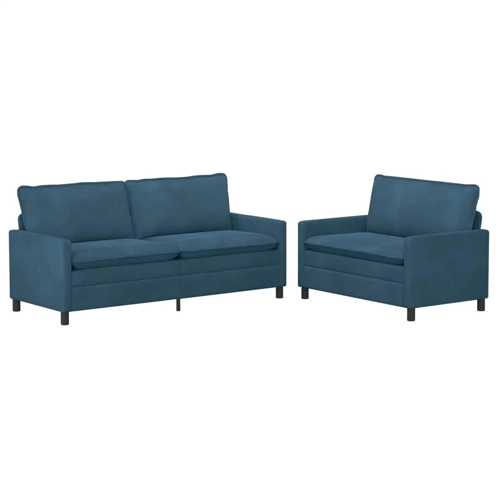 Set di divani 2 pcs Blu Velluto 3417135