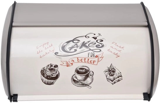Contenitore per Pane Grande Capacità - Organizzatore per Pane - Dispensatore per Cupcake - Disegno Carino - Dimensioni 34,5x23x14,5 cm - Contenitore per Pane