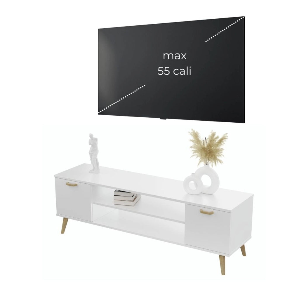 Mobile Porta TV Focus 135 in Stile Scandinavo Bianco