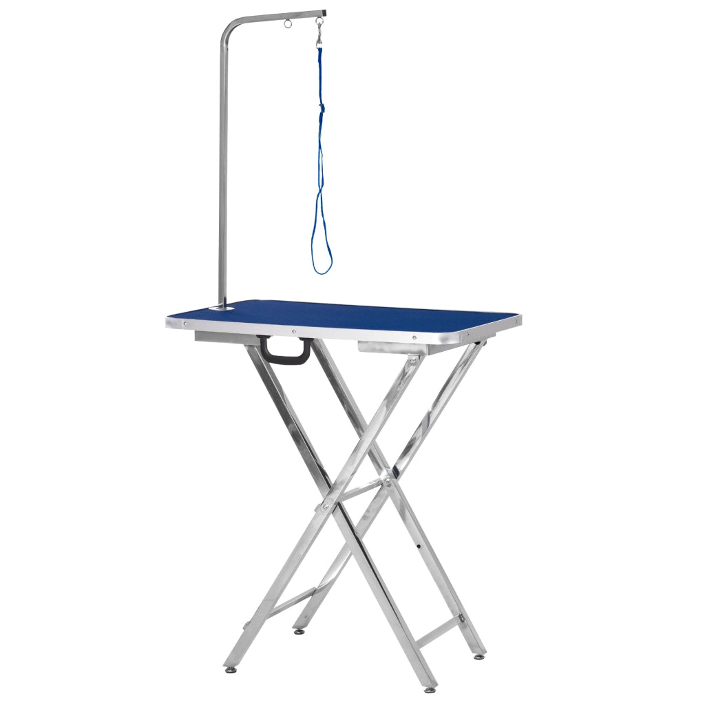 Tavolo da Toelettatura per Animali Domestici ¨C zephmum ¨C Blu 72x45x74-81 cm