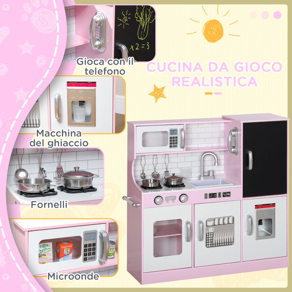 Cucina Giocattolo in Legno per Bambini ¨C Zephmum ¨C Rosa