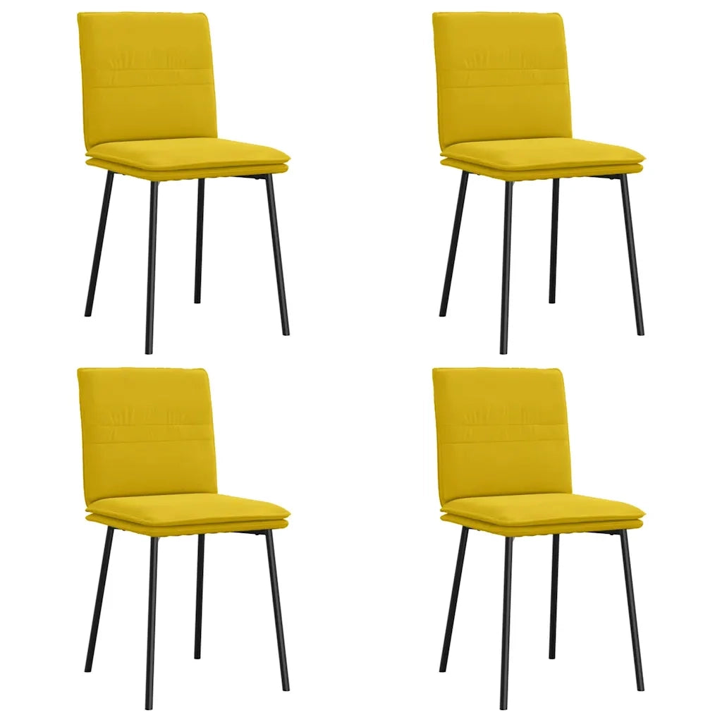 Sedie da Pranzo 4 pz Gialle in Velluto 3315351