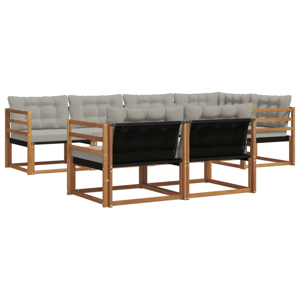 Set di divani da esterno 7 pcs Grigio Naturale e Chiaro 3369542