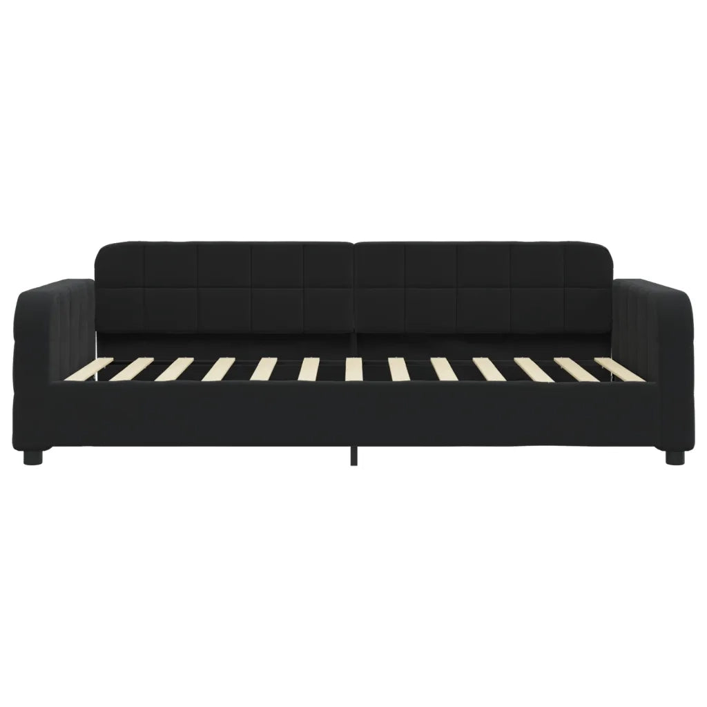 Divano letto | Sof¨¤ letto | Letto singolo Estraibile con Cassetti Nero 100x200 cm in Velluto