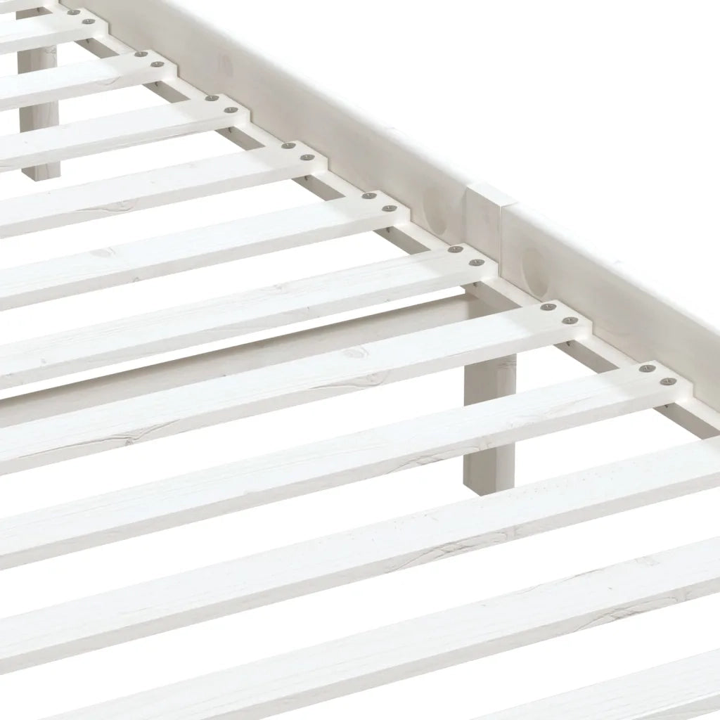 Giroletto-Struttura Letto Bianco in Legno Massello di Pino 160x200 cm 772368
