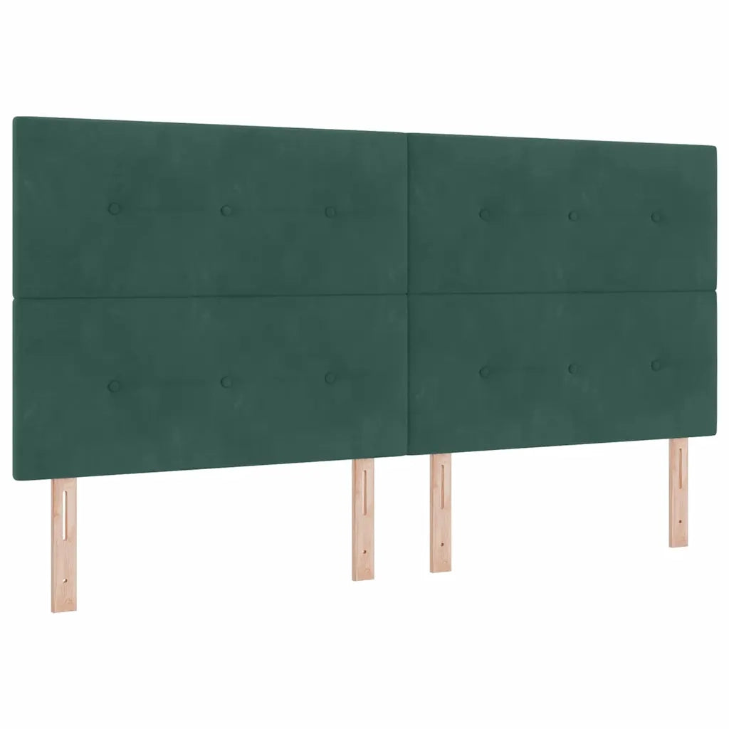 Letto a molle con materasso Verde Scuro 200 x 200 cm Velluto 3339857