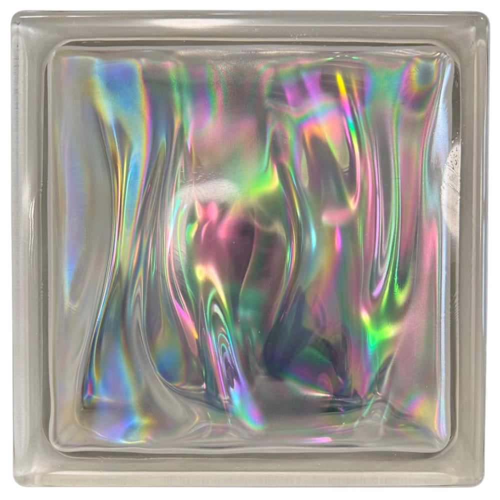 Vetromattone ondulato modello agua diffusione luminosa 190 x 190 x 80 mm *** colore- perlato, confezione 1