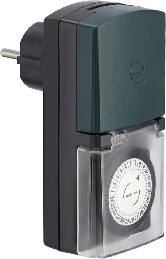 Intermittente per presa esterna meccanico per 30 minuti orologio a scatto compatta nero-verde