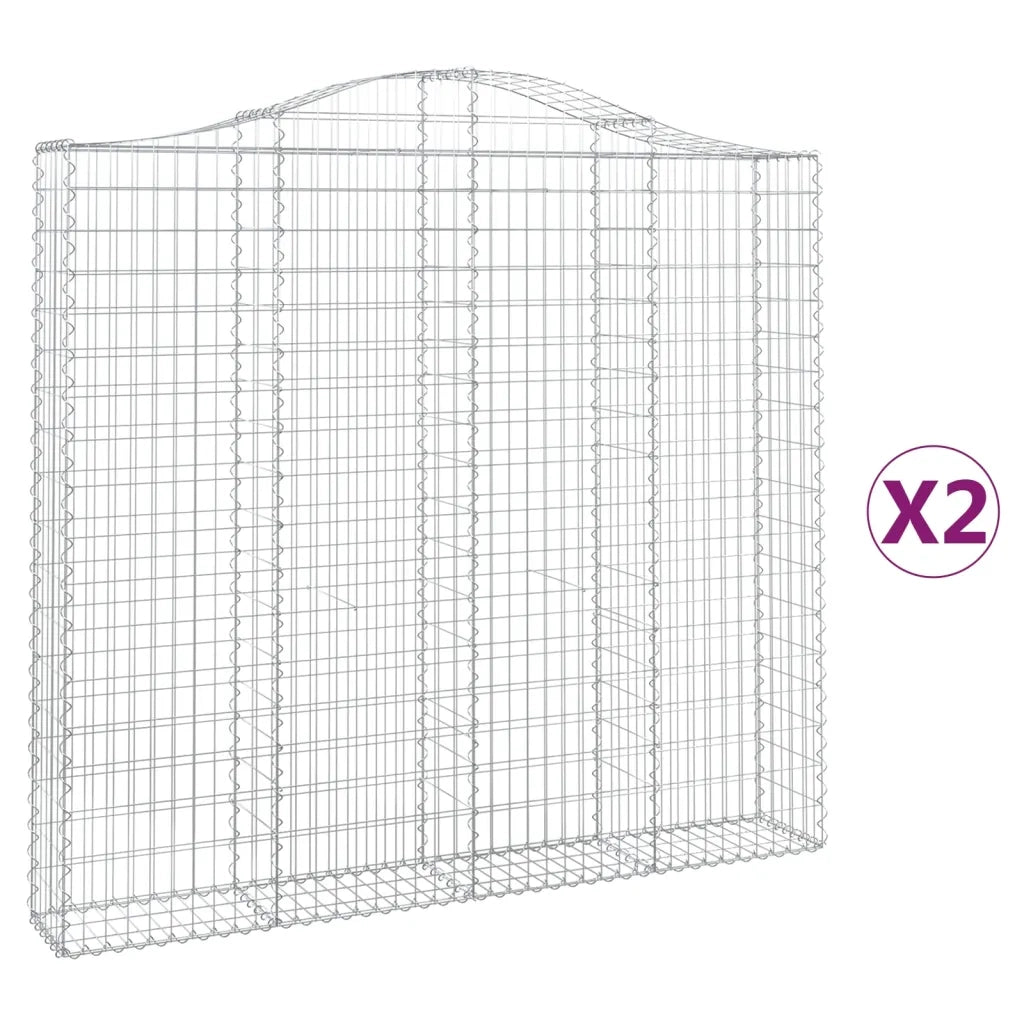 Cesti Gabbioni ad Arco 2 pz 200x30x180/200 cm Ferro Zincato 3145514