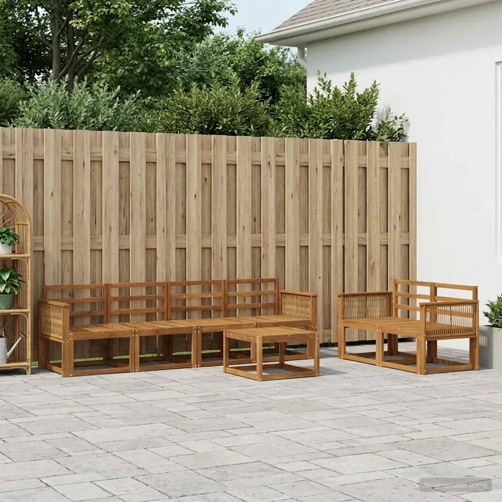 Set di divani da esterno 7 pcs Naturale