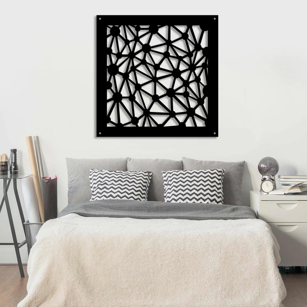 ATOM - Pannello in PVC traforato - Parasole Colore: nero, Misura: 48x48 cm