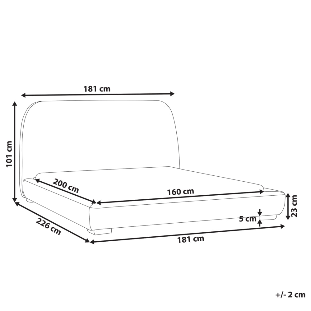 Struttura letto a doghe Beige Chiaro Poliestere Boucle Tessuto imbottito 160 x 200 cm Design classico tradizionale
