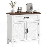 Credenza Moderna Rustico con Ripiano Regolabile. Spazio Contenitore e 2 Ante.