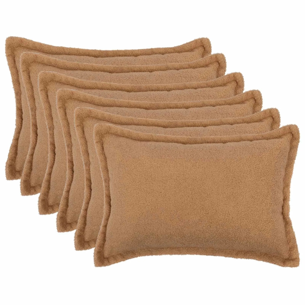 Federa 6 pcs HOUTEN Beige 30 x 50 cm Bouclé 916166
