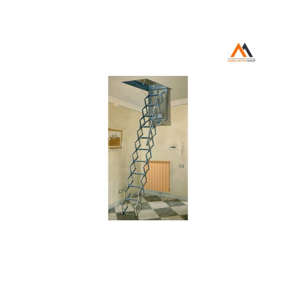 SCALA A PANTOGRAFO A SOFFITTO cm 70x130xH.mt 3 - 11 gr.