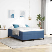 Letto a molle Blu e Bianco 160 x 200 cm Tessuto in Cords 3337475