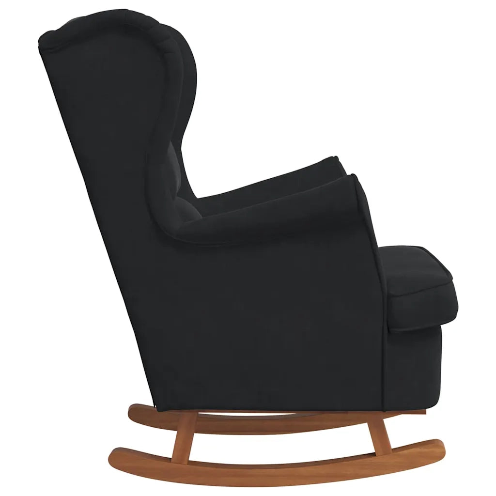Sedia a dondolo con schienale alto in velluto nero 329369