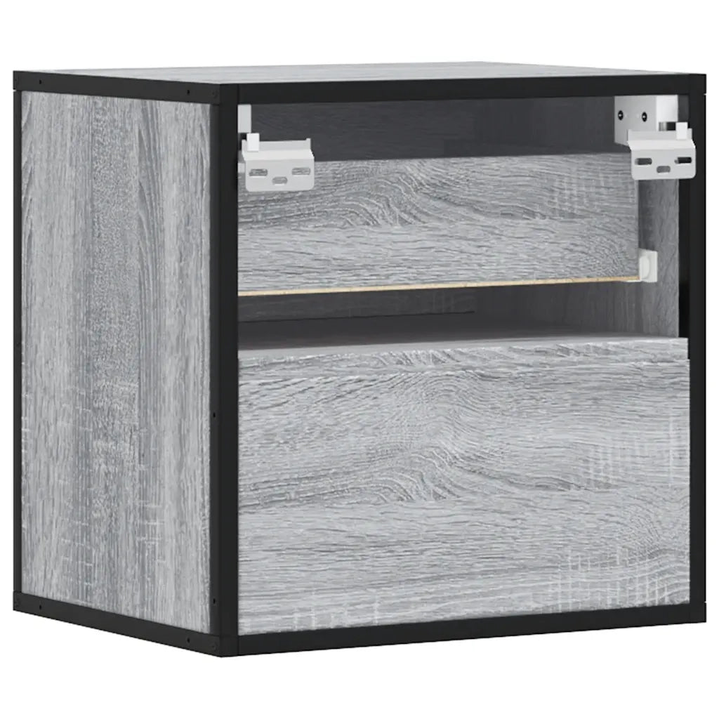 Comodini a Muro 2 pz Grigio Sonoma 40x31x39,5 cm 848731