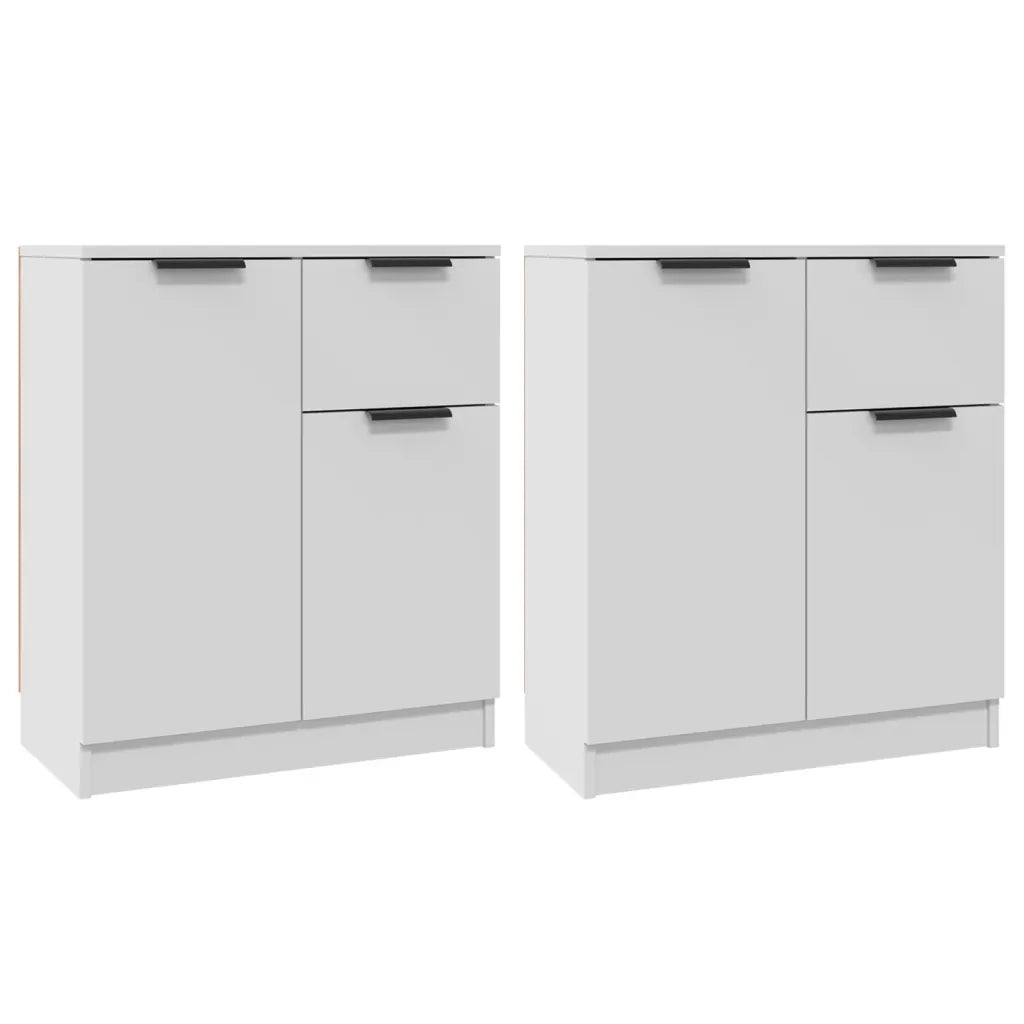 Credenze 2 pz Bianche 60x30x70 cm in Legno Multistrato 3115812