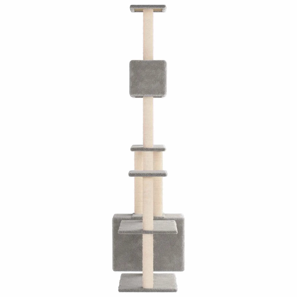 Albero per gatti con pali per graffiare in sisal Grigio Chiaro 172390