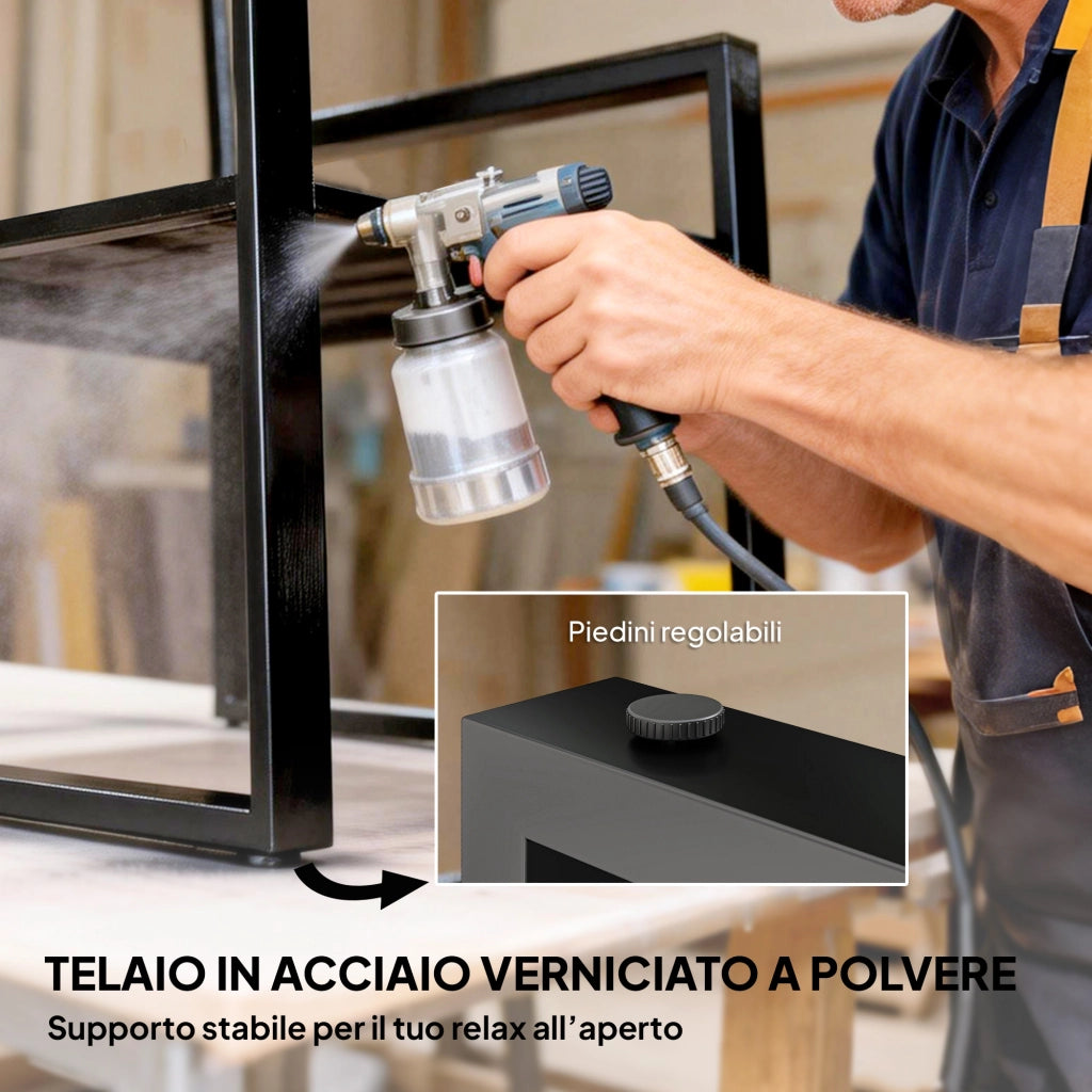 Set da Giardino 3 Pezzi con Tavolo e 2 Sedie in Texteline - Xylo - Grigio con Cuscini