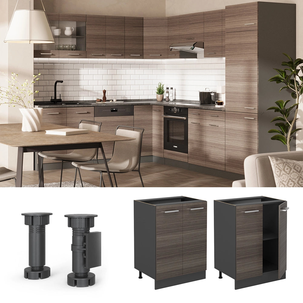 Vicco Mobiletto base cucina Grigio nobile 60 cm , PL Antracite