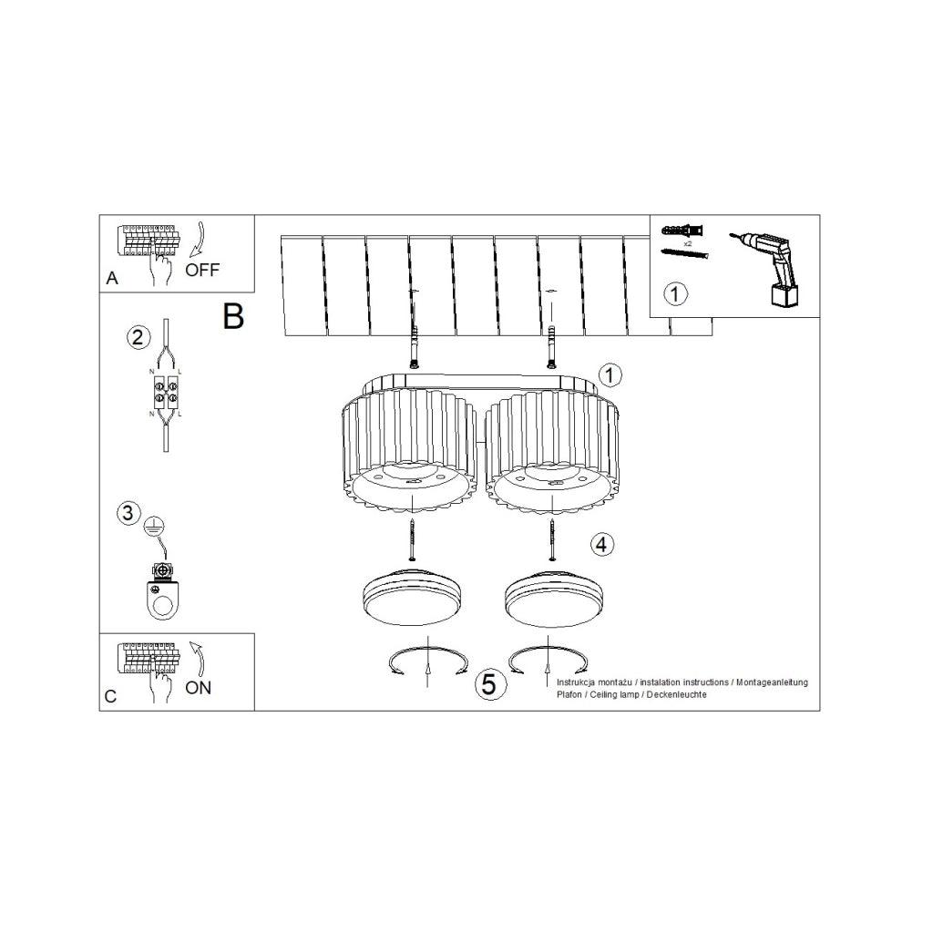 Lampada a soffitto AURA 2 bianco Gx53