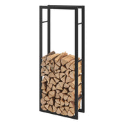 [en.casa] Legnaia 60 x 150 x 25 cm Portalegna, telaio per accatastare legna Acciaio nero