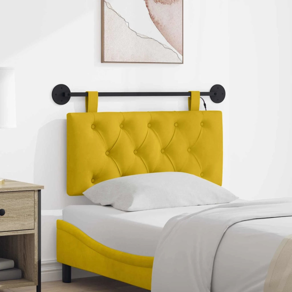 Testiera | Testata sospesa Con luce LED Giallo Velluto