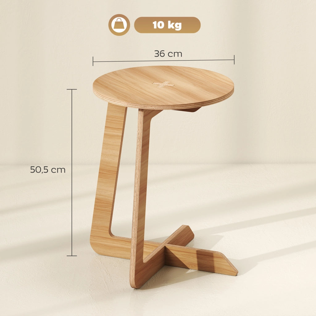 Tavolino da caff¨¨ rotondo in legno ¨C Minimal ¨C 50x50x40 cm