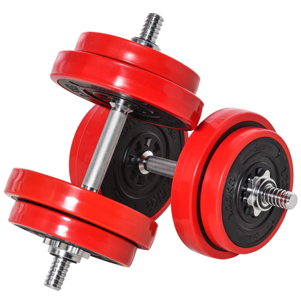 Set di manubri 20 kg ¨C Minimal ¨C Rosso e nero