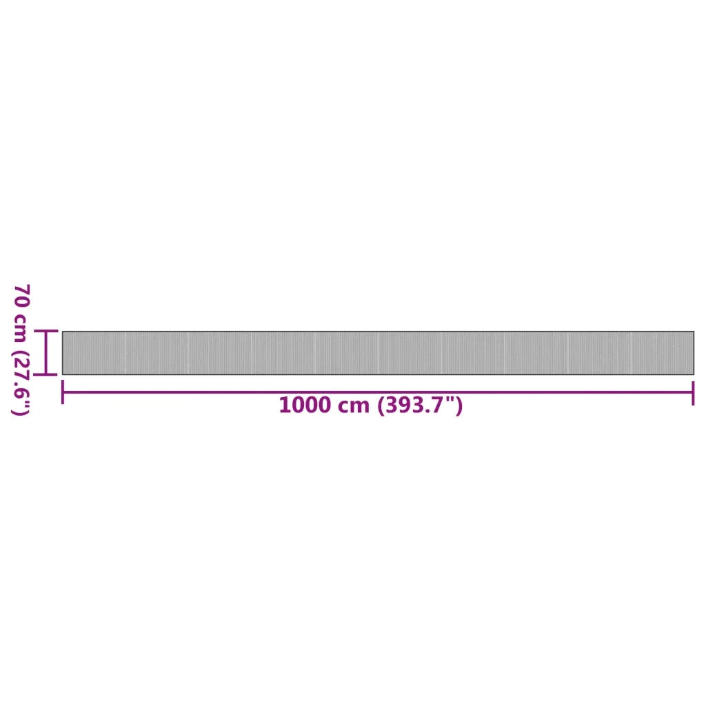 Tappeto del soggiorno | Tappeto Rettangolare Marrone Scuro 70x1000 cm in Bamb¨´