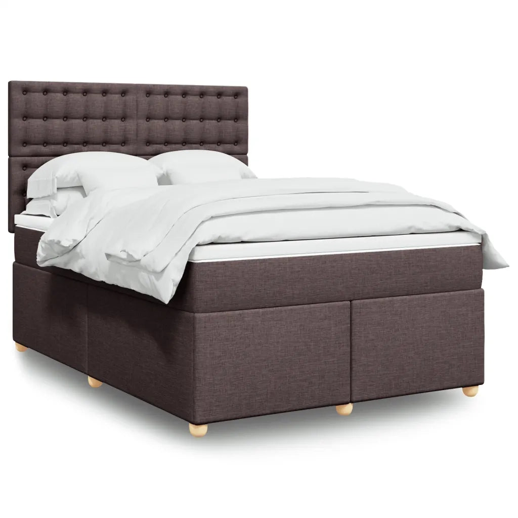 Giroletto a Molle con Materasso Marrone Scuro 140x190cm Tessuto 3293592