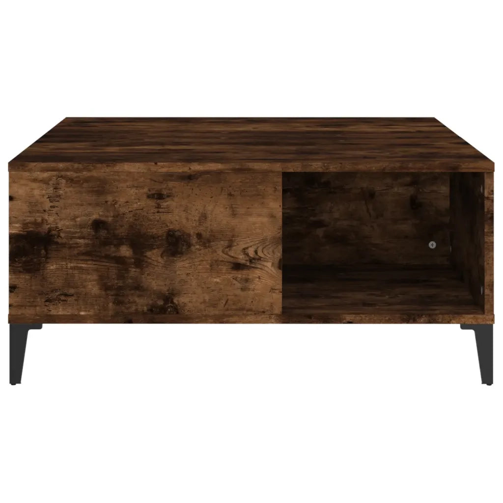 Tavolino da Salotto Rovere Fumo 80x80x36,5 cm Legno Multistrato 821105