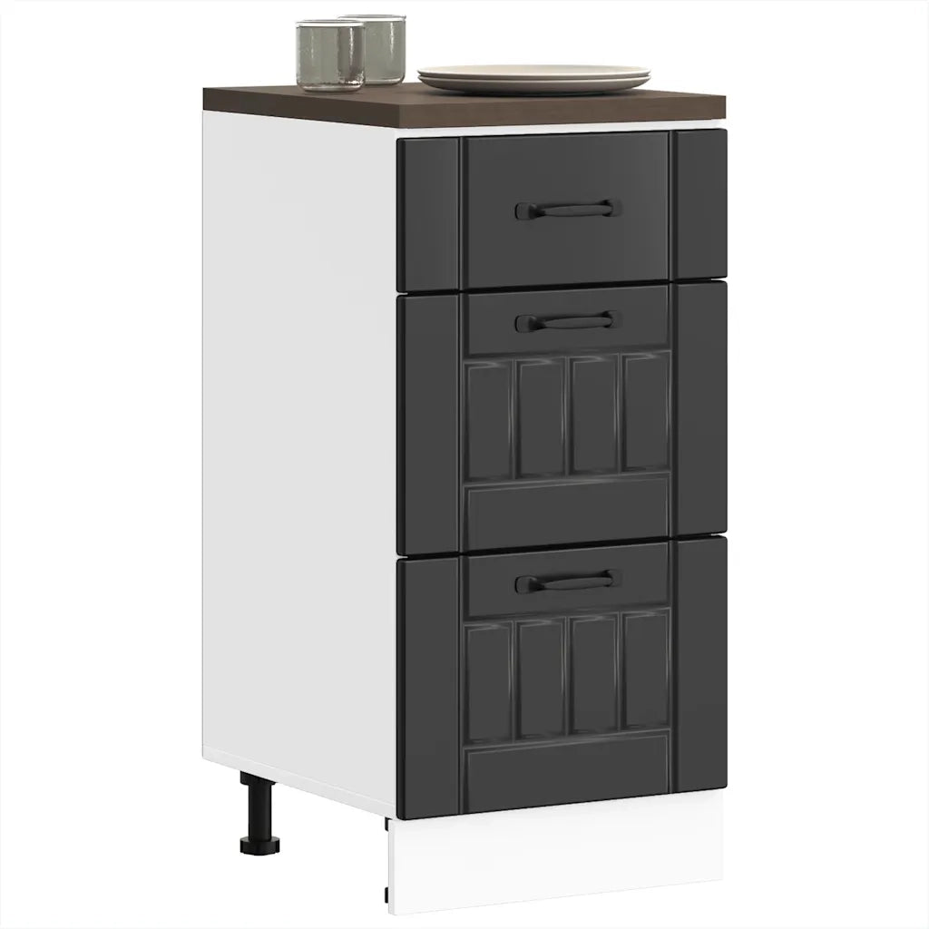 Mobiletto da cucina "Lucca" Nero in legno ingegnerizzato 854231