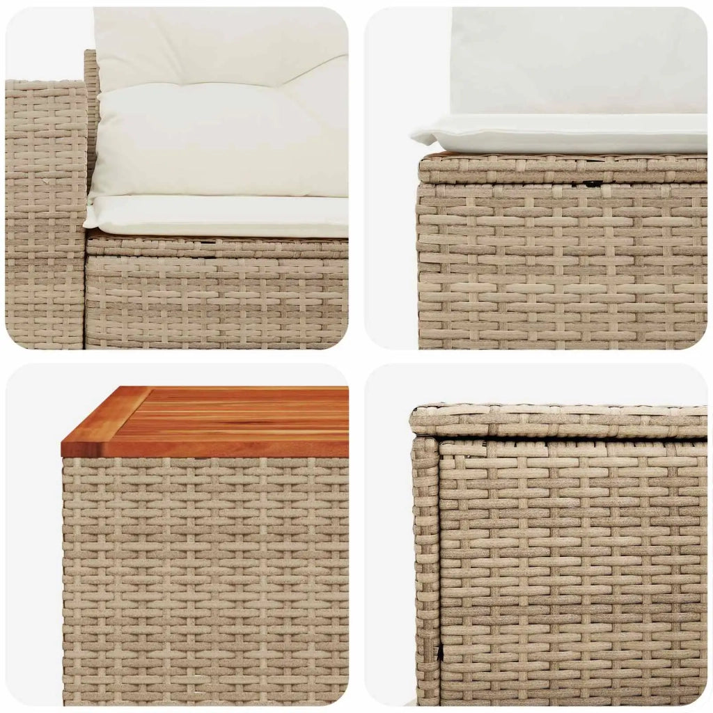 Set di divani 8 pz Beige e Bianco Crema 3448450