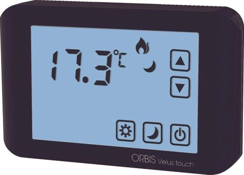 TERMOSTATO DIGITALE DA PARETE VELUS TOUCH ANTRACITE ORBIS