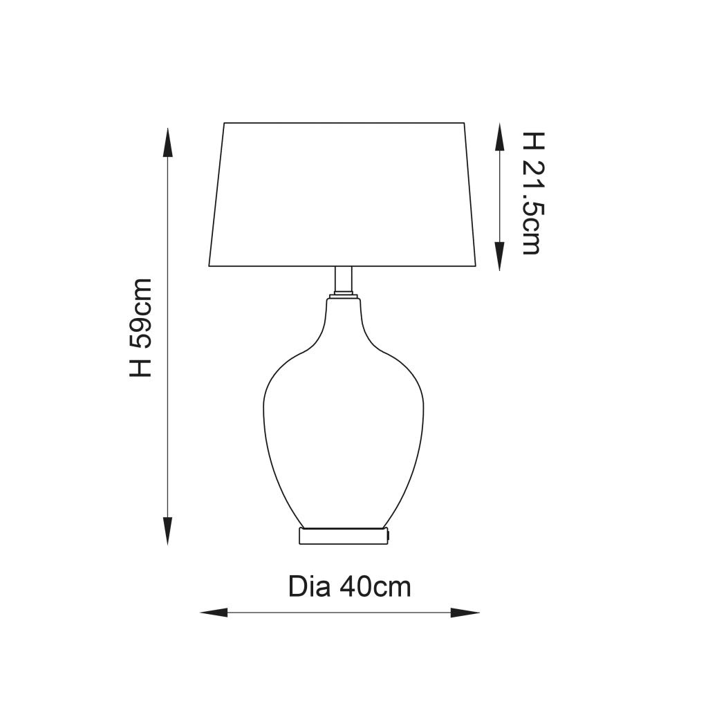 Lampada da tavolo decorativa ILSA Endon vetro nero/grigio E27 40W