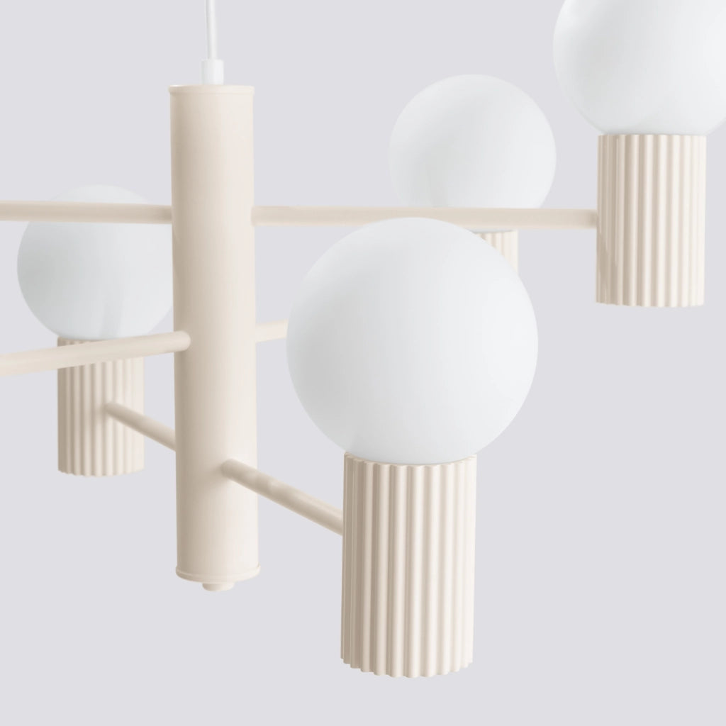 Lampadario HALO beige con sfere bianche 6xG9 Sollux
