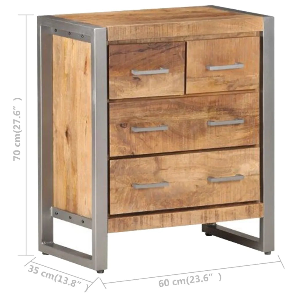 Credenza 60x35x70 cm in Legno di Mango Grezzo 323485