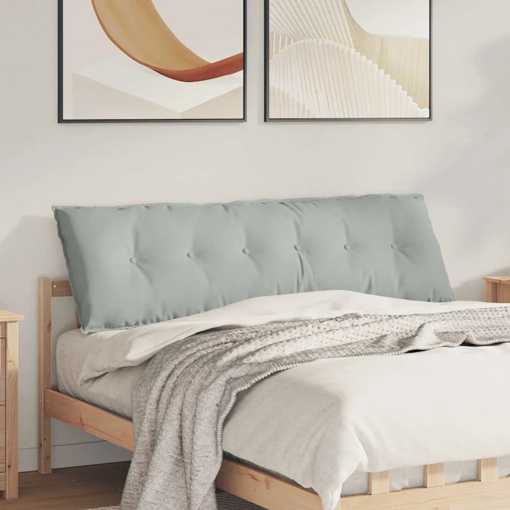 Cuscino per Schiena | Cuscino dorsale Grigio chiaro 160 x 50 cm Tessuto in Cords