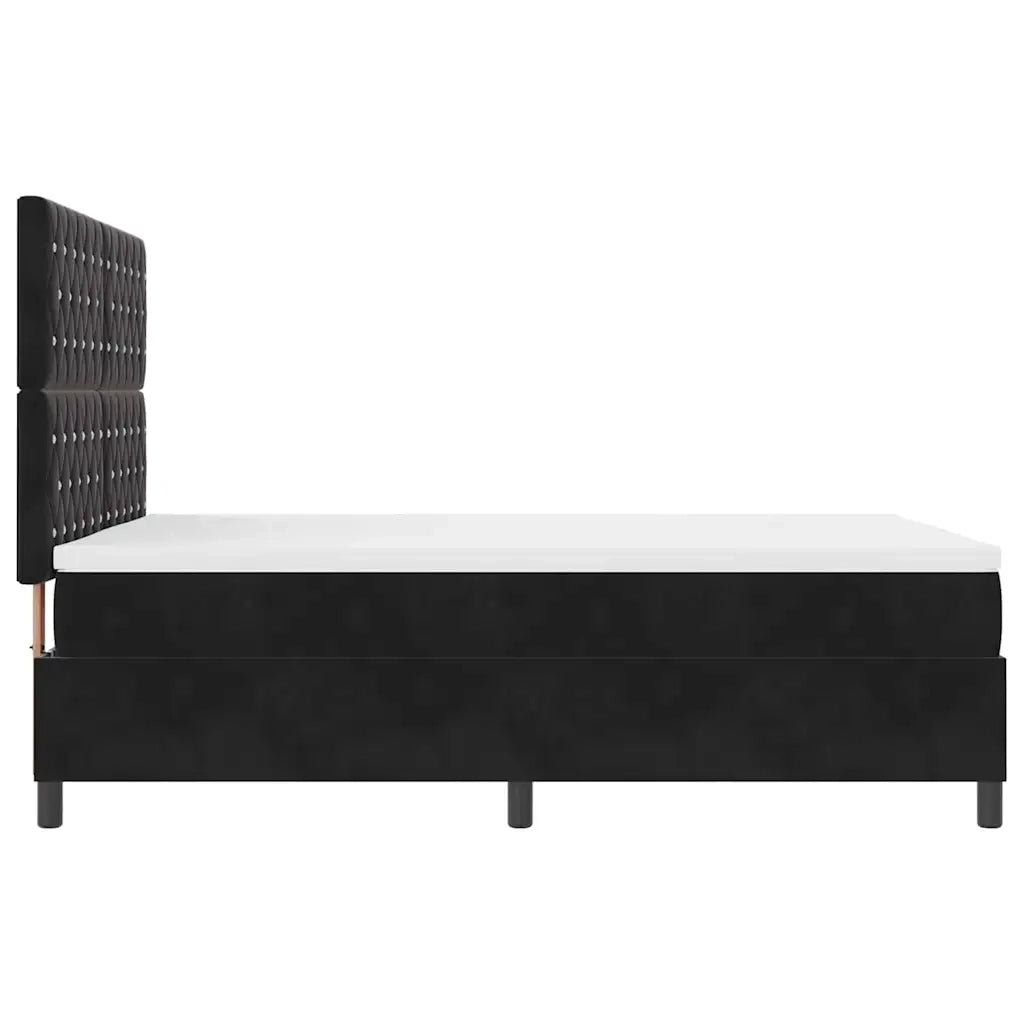 Letto a Sorgente LED con materasso Nero 160 x 200 cm Velluto 3343258