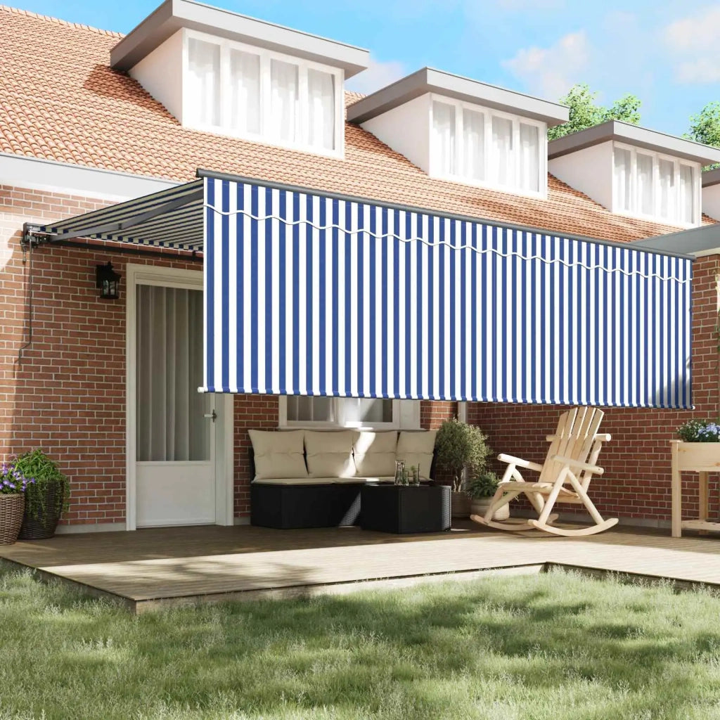 Tenda Retrattile Blu e Bianco 400 × 300 cm 3330854