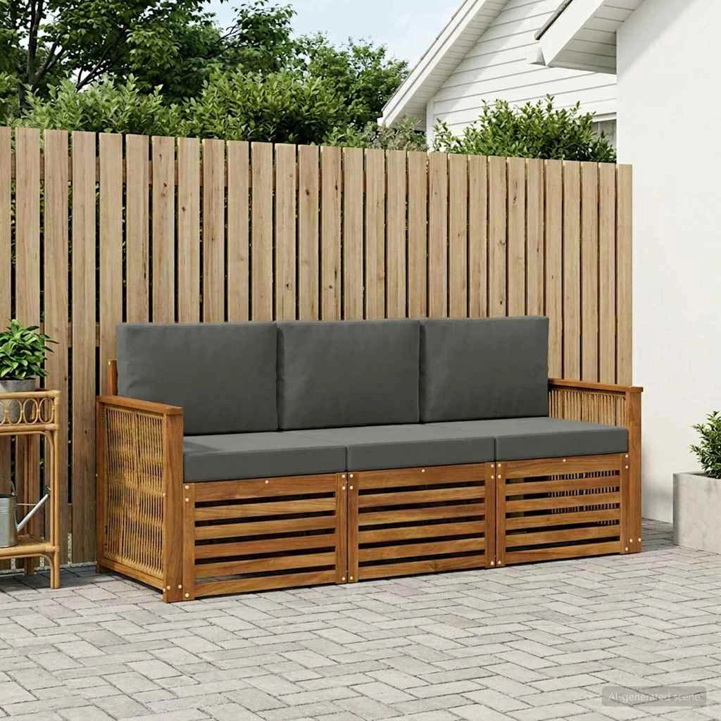 Set divani 3 pz Legno di Acacia Massello 3383968